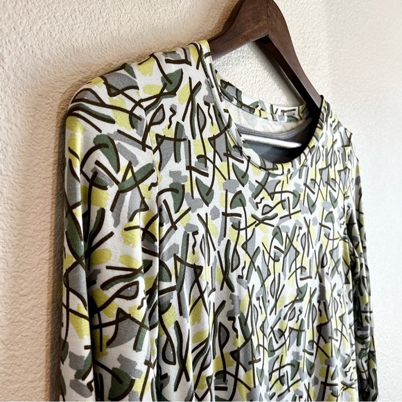 LOGO Lori Goldstein Tunic Top XXS Abstract Print Asym Hem Stretch Boho Artsy - Picture 2 of 10